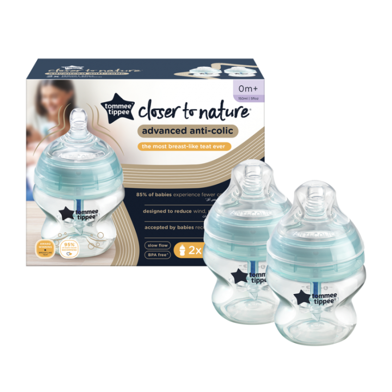 Tommee Tippee Μπιμπερό Advanced Anti-Colic μικρής ροής  150ml 0m+ (2τμχ)