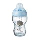 Tommee Tippee Γυάλινο μπιμπερό 250ml (1) - μικρή ροή-μπλε με σχέδιο