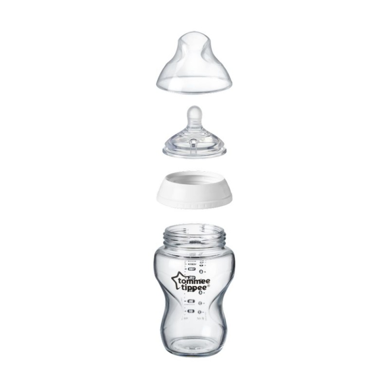 Tommee Tippee Γυάλινο Μπιμπερό Μικρής Ροής 250ml Pink Mouse