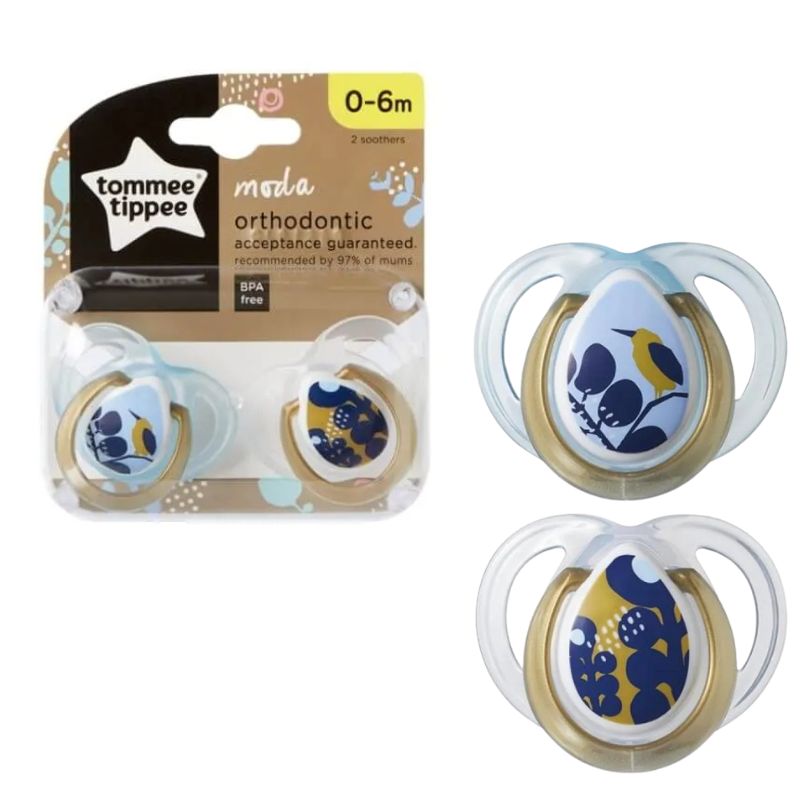 Tommee Tippee Moda Σετ Σιλικονούχες Πιπίλες 2 τμχ Για 0-6 Μηνών