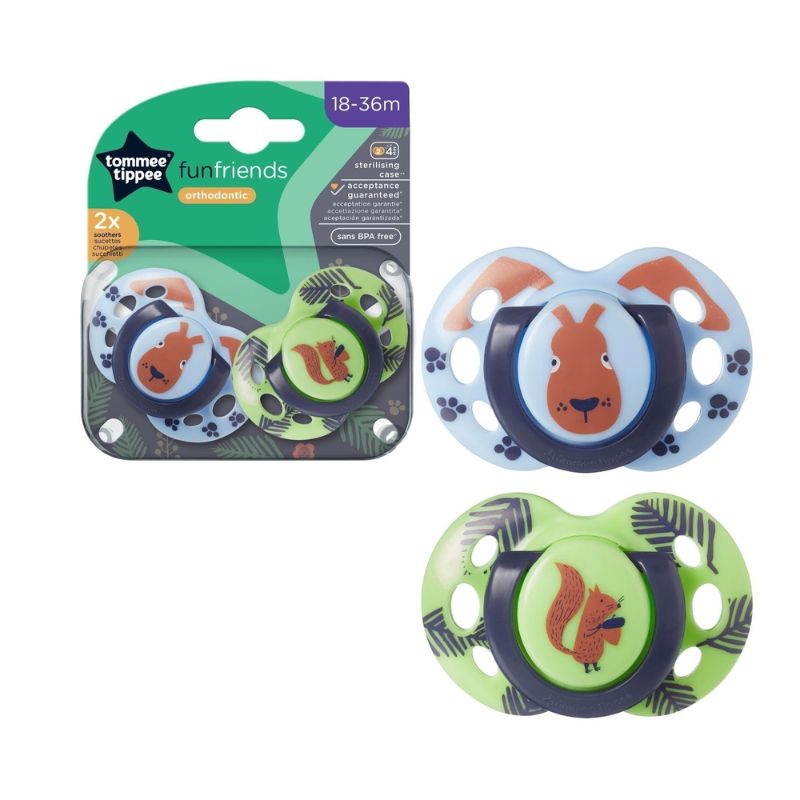 Tommee Tippee Fun Σετ Σιλικονούχες Πιπίλες 2 τμχ Για 18-36 Μηνών