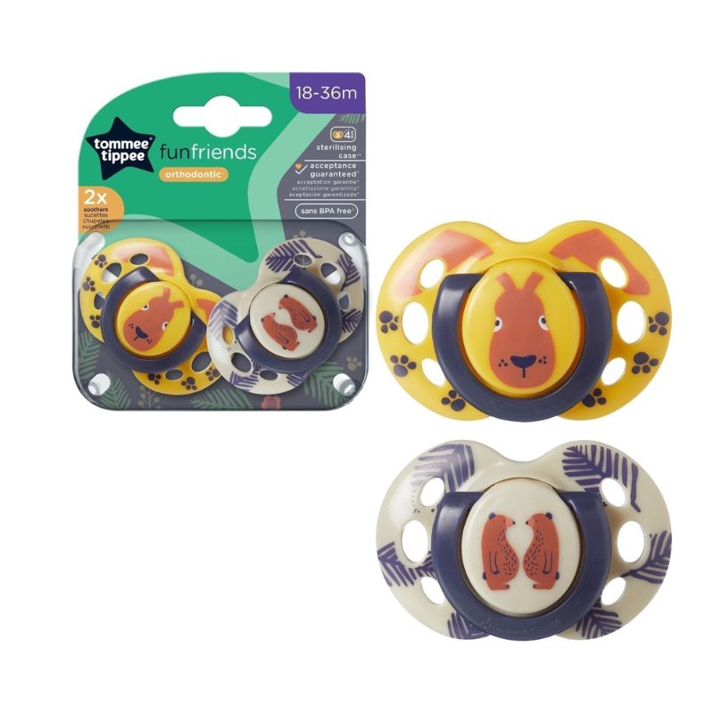 Tommee Tippee Fun Σετ Σιλικονούχες Πιπίλες 2 τμχ Για 18-36 Μηνών