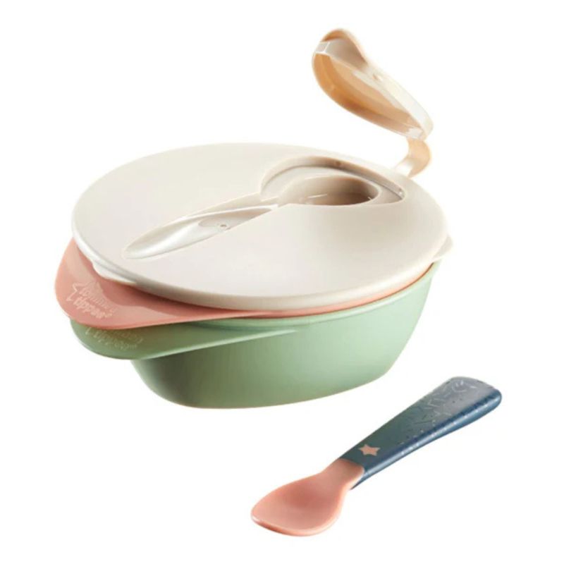Tommee Tippee EasiScoop Σετ Μπoλ Φαγητού Με Κάλυμμα Και Κουτάλι 4 τμχ Για 6+ Μηνών