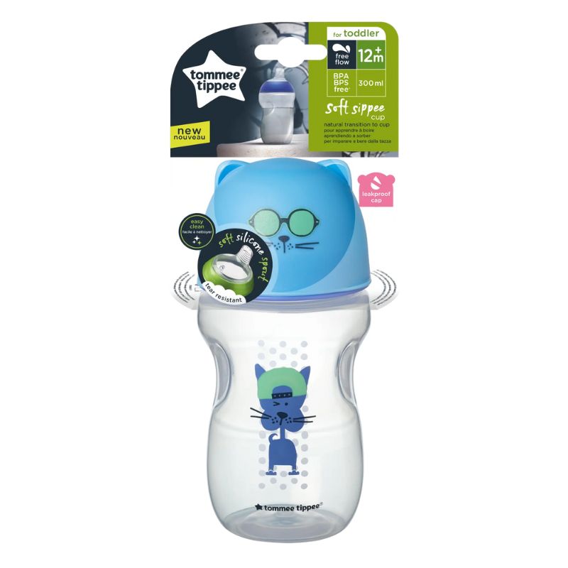Tommee Tippee Soft Sippee Εκπαιδευτικό Ποτήρι Με Μαλακό Στόμιο Για 12+ Μηνών 300ml Blue