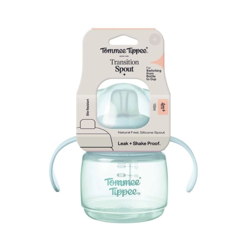Tommee Tippee Transition Spout Εκπαιδευτικό Ποτήρι Με Μαλακό Στόμιο Και Χερούλια Για 4+ Μηνών 150ml Blue