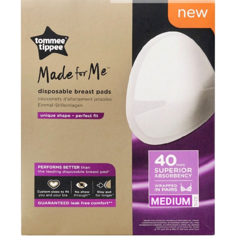 Tommee Tippee Επιθέματα στήθους μίας χρήσης - Medium (40τμχ)