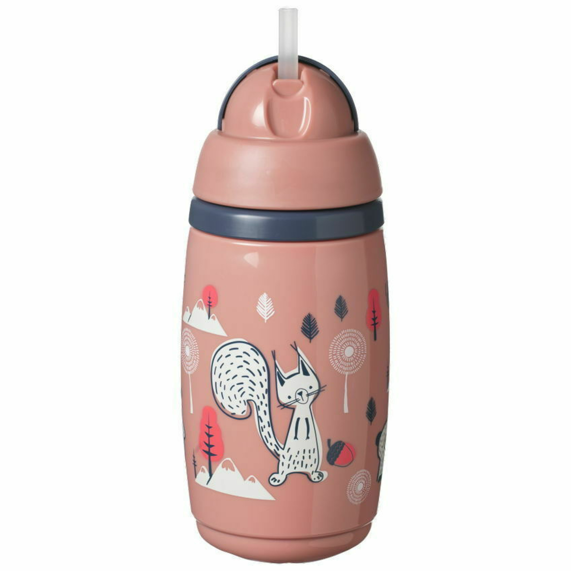 Tommee Tippee Κύπελλο ισοθερμικό με καλαμάκι ροζ 266ml 12m+