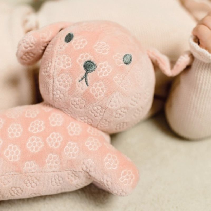Miffy Βελουτέ Λούτρινο Σκυλάκι 25cm Pink Flowers