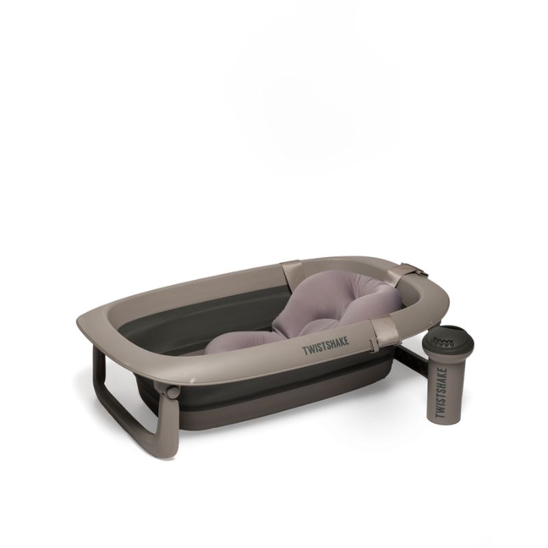 Twistshake Βρεφικό Πτυσσόμενο Μπανάκι με Μειωτή Και Βοηθητική Κανάτα Faded Grey