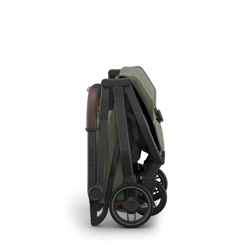 Uppababy Minu V3 Ελαφρύ Βρεφικό Καρότσι Evelyn - Meadow Green | Carbon Frame | Chestnut Leather