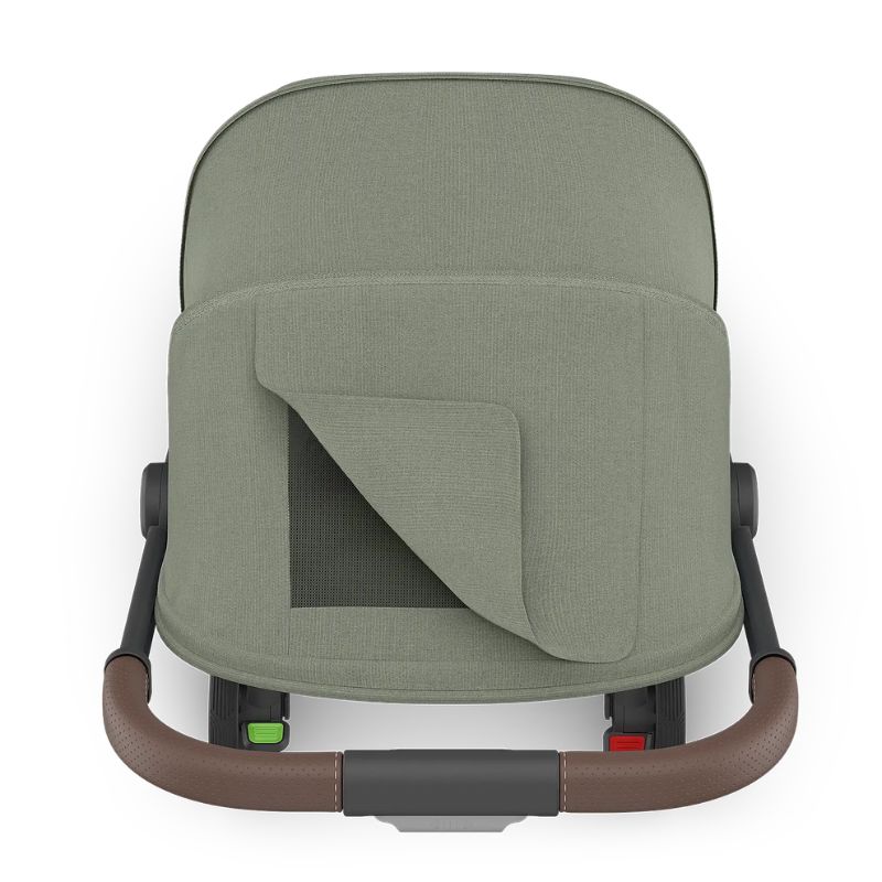 Uppababy Minu V3 Ελαφρύ Βρεφικό Καρότσι Evelyn - Meadow Green | Carbon Frame | Chestnut Leather
