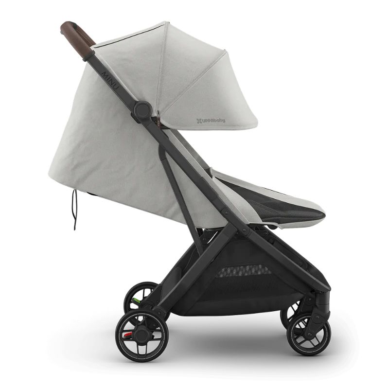 Uppababy Minu V3 Ελαφρύ Βρεφικό Καρότσι Savannah - Pearl Gray Melange | Carbon Frame | Chestnut Leather