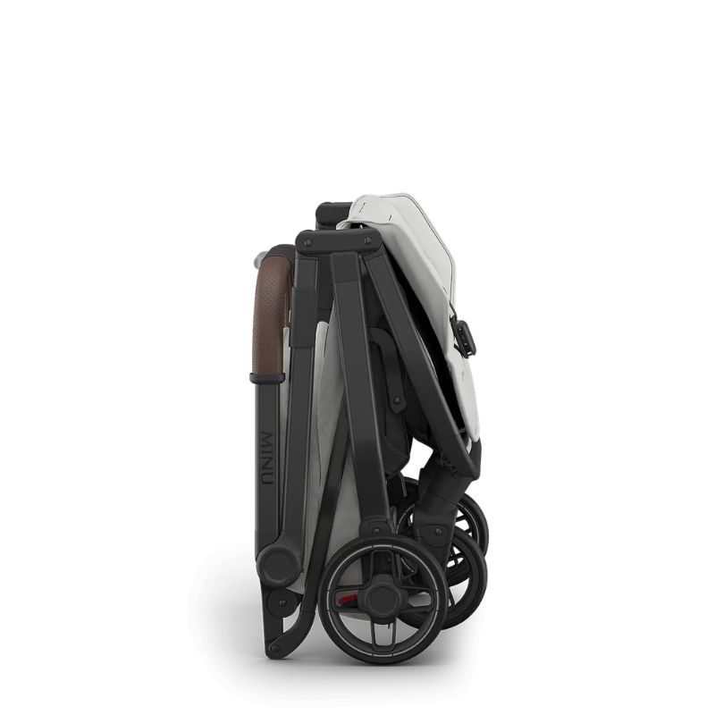 Uppababy Minu V3 Ελαφρύ Βρεφικό Καρότσι Savannah - Pearl Gray Melange | Carbon Frame | Chestnut Leather