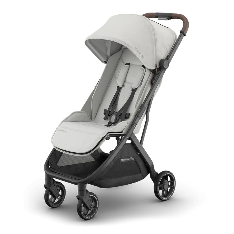 Uppababy Minu V3 Ελαφρύ Βρεφικό Καρότσι Savannah - Pearl Gray Melange | Carbon Frame | Chestnut Leather