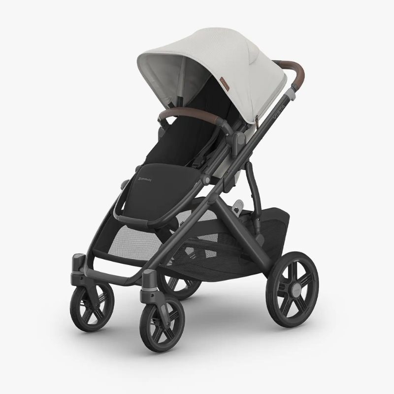 Uppababy Vista V3 Σύστημα Μεταφοράς 2-Σε-1 Savannah - Pearl Gray Jacquard | Carbon Frame | Chestnut Leather