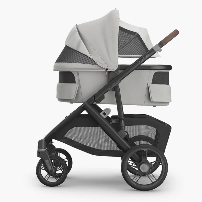 Uppababy Vista V3 Σύστημα Μεταφοράς 2-Σε-1 Savannah - Pearl Gray Jacquard | Carbon Frame | Chestnut Leather