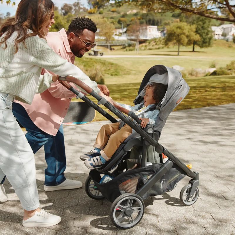 Uppababy Cruz V3 Βρεφικό Καρότσι Savannah - Pearl Gray Jacquard | Carbon Frame | Chestnut Leather