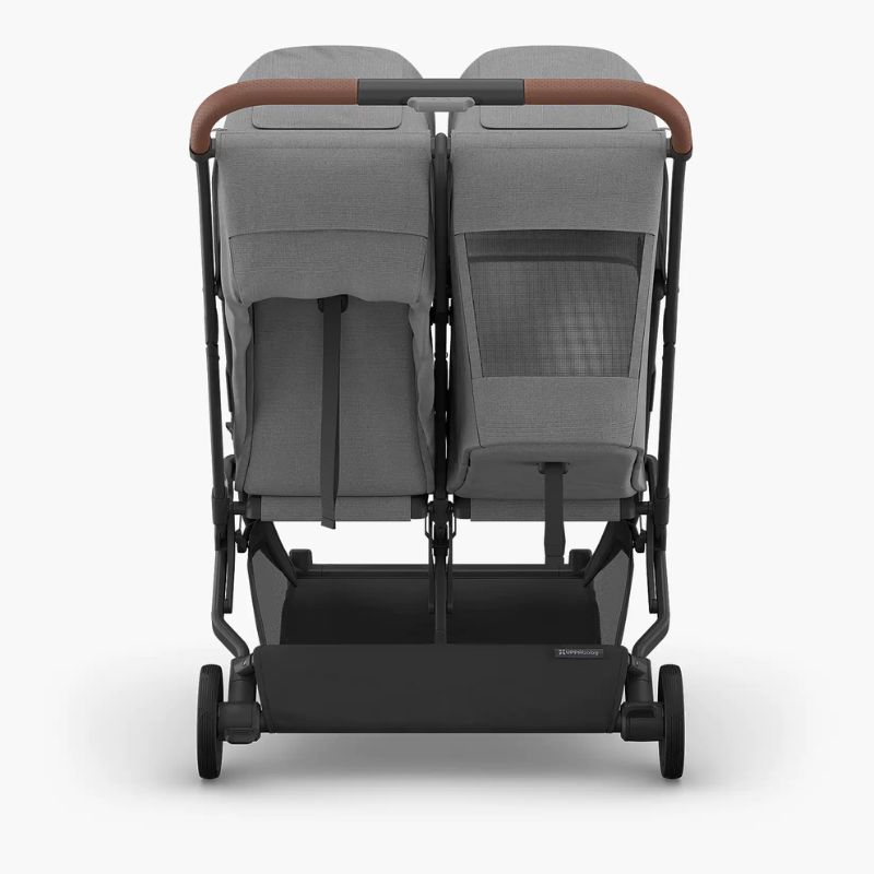 Uppababy Minu Duo Βρεφικό Καρότσι Για Δίδυμα Greyson - Charcoal Melange | Carbon Frame | Saddle Leather