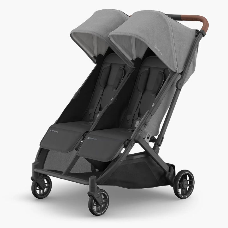 Uppababy Minu Duo Βρεφικό Καρότσι Για Δίδυμα Greyson - Charcoal Melange | Carbon Frame | Saddle Leather