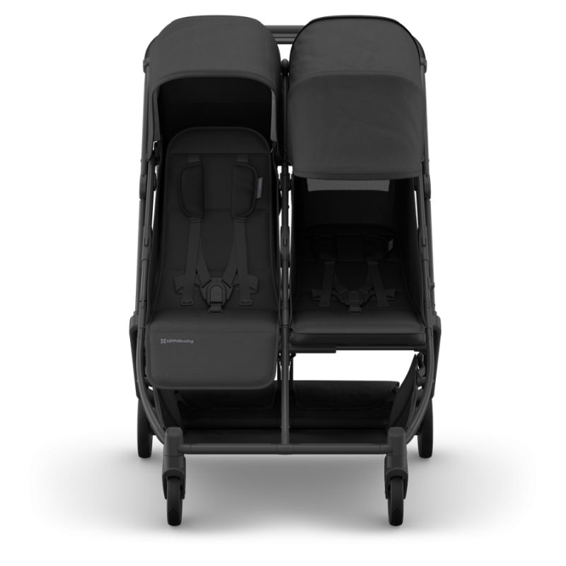 Uppababy Minu Duo Βρεφικό Καρότσι Για Δίδυμα James - Black | Carbon Frame | Black Leather