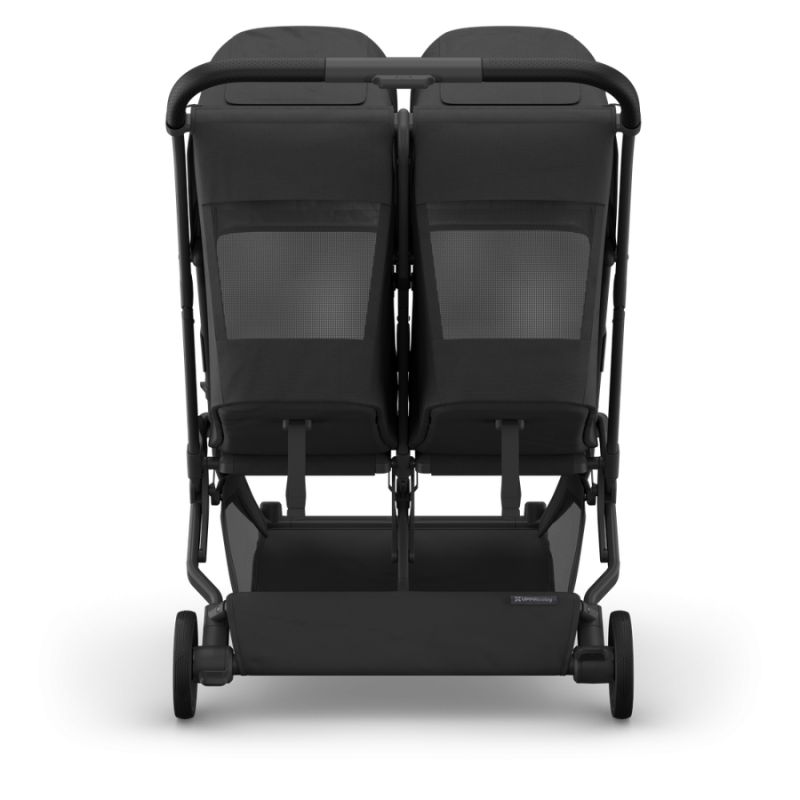 Uppababy Minu Duo Βρεφικό Καρότσι Για Δίδυμα James - Black | Carbon Frame | Black Leather