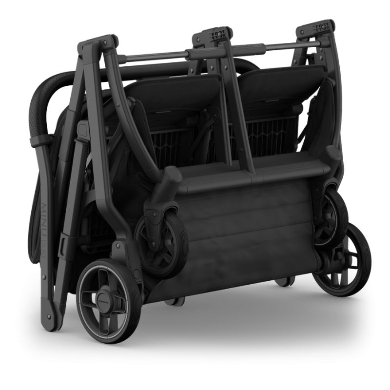 Uppababy Minu Duo Βρεφικό Καρότσι Για Δίδυμα James - Black | Carbon Frame | Black Leather