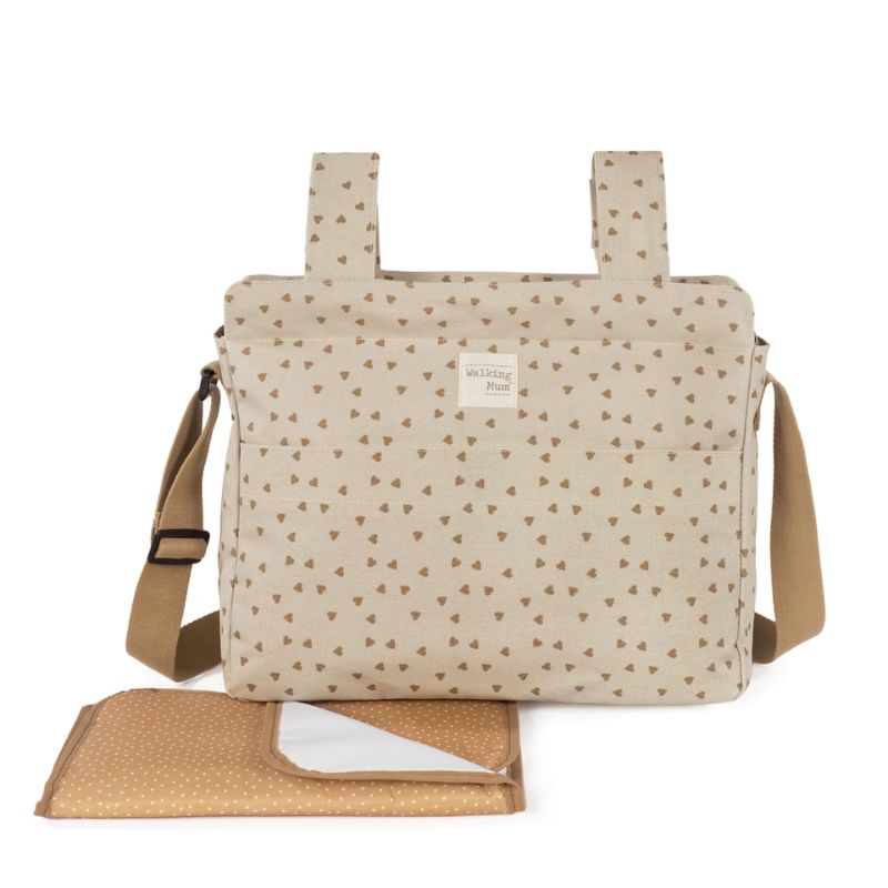 Walking Mum Changing Bag Τσάντα Με Αλλαξιέρα Hearts Poppy Cinnamon