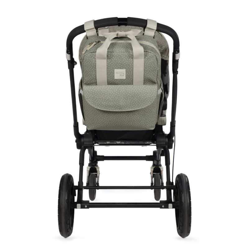 Walking Mum Rucksack Τσάντα Backpack Με Αλλαξιέρα Polka Dot Poppy Moss
