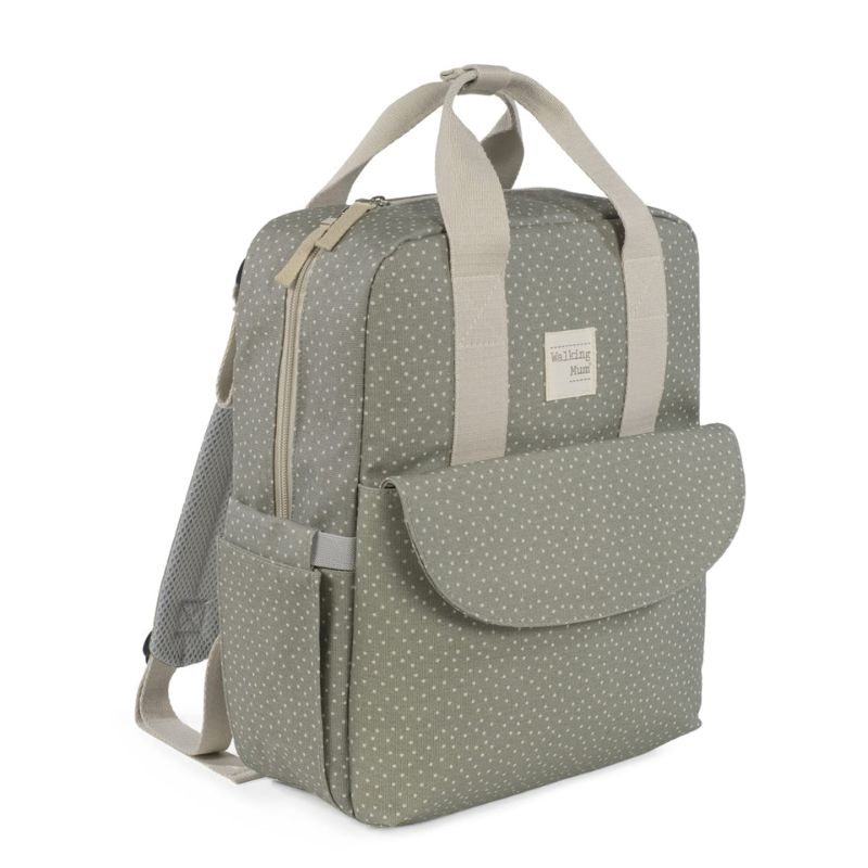 Walking Mum Rucksack Τσάντα Backpack Με Αλλαξιέρα Polka Dot Poppy Moss