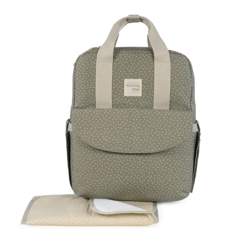 Walking Mum Rucksack Τσάντα Backpack Με Αλλαξιέρα Polka Dot Poppy Moss
