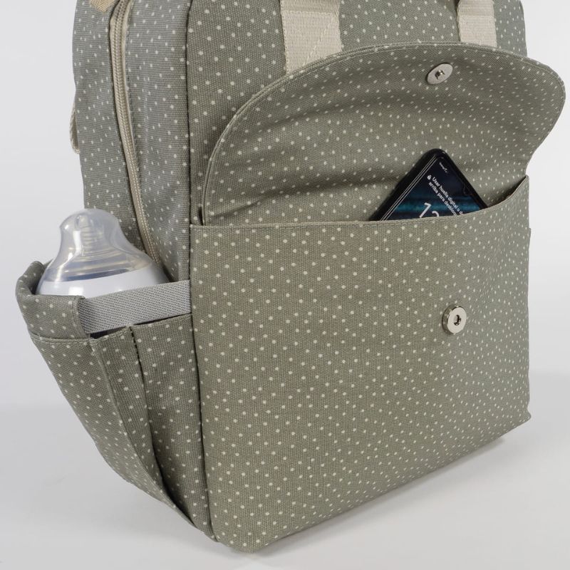 Walking Mum Rucksack Τσάντα Backpack Με Αλλαξιέρα Polka Dot Poppy Moss