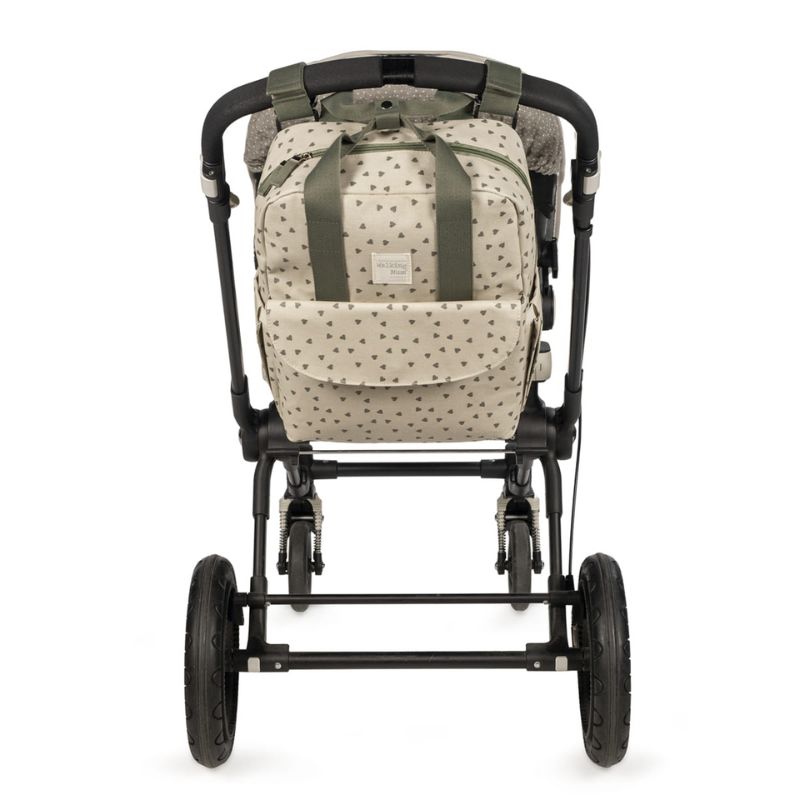 Walking Mum Rucksack Τσάντα Backpack Με Αλλαξιέρα Hearts Poppy Moss
