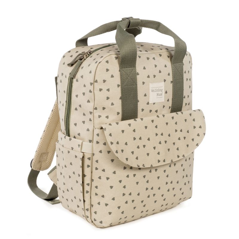 Walking Mum Rucksack Τσάντα Backpack Με Αλλαξιέρα Hearts Poppy Moss