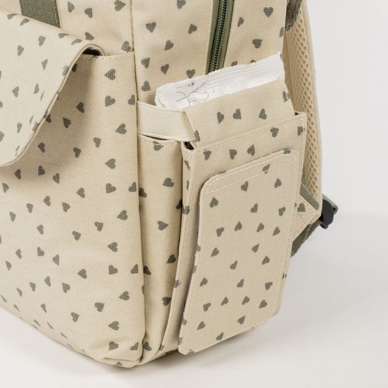 Walking Mum Rucksack Τσάντα Backpack Με Αλλαξιέρα Hearts Poppy Moss