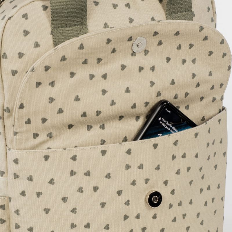 Walking Mum Rucksack Τσάντα Backpack Με Αλλαξιέρα Hearts Poppy Moss