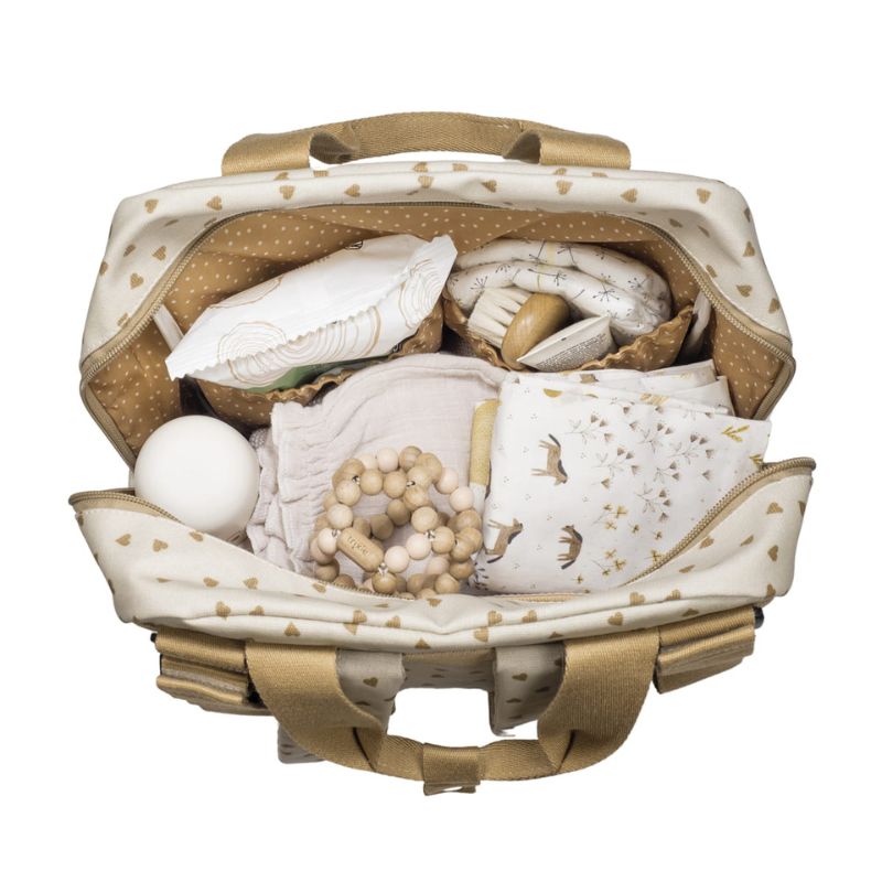 Walking Mum Rucksack Τσάντα Backpack Με Αλλαξιέρα Hearts Poppy Cinnamon