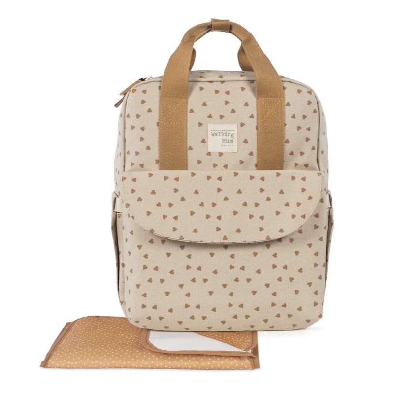 Walking Mum Rucksack Τσάντα Backpack Με Αλλαξιέρα Hearts Poppy Cinnamon