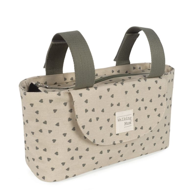 Walking Mum Organizer Bag Οργανωτής Καροτσιού Hearts Poppy Moss