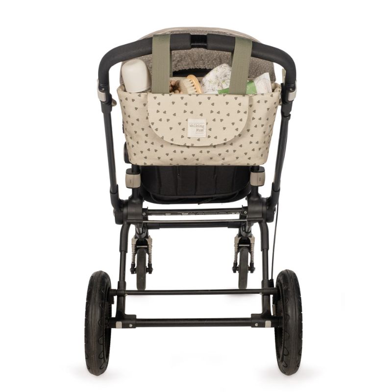 Walking Mum Organizer Bag Οργανωτής Καροτσιού Hearts Poppy Moss