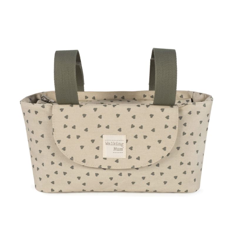 Walking Mum Organizer Bag Οργανωτής Καροτσιού Hearts Poppy Moss