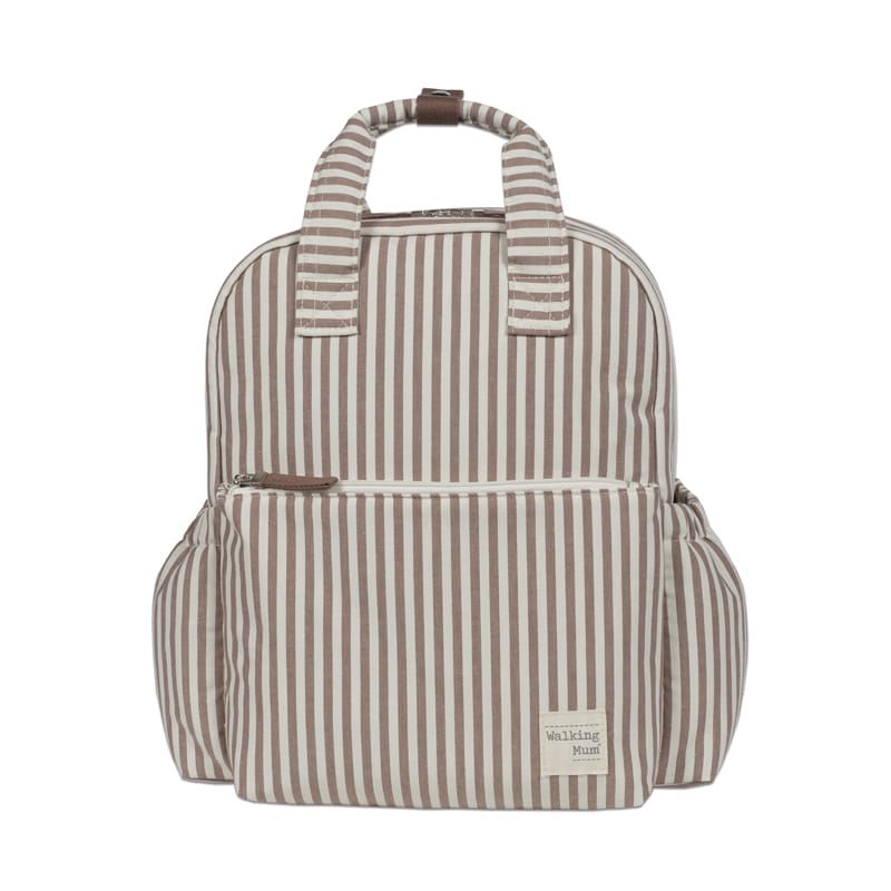 Walking Mum Rucksack Τσάντα Backpack Με Αλλαξιέρα Praline Strips Moka