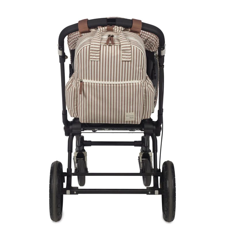 Walking Mum Rucksack Τσάντα Backpack Με Αλλαξιέρα Praline Strips Moka