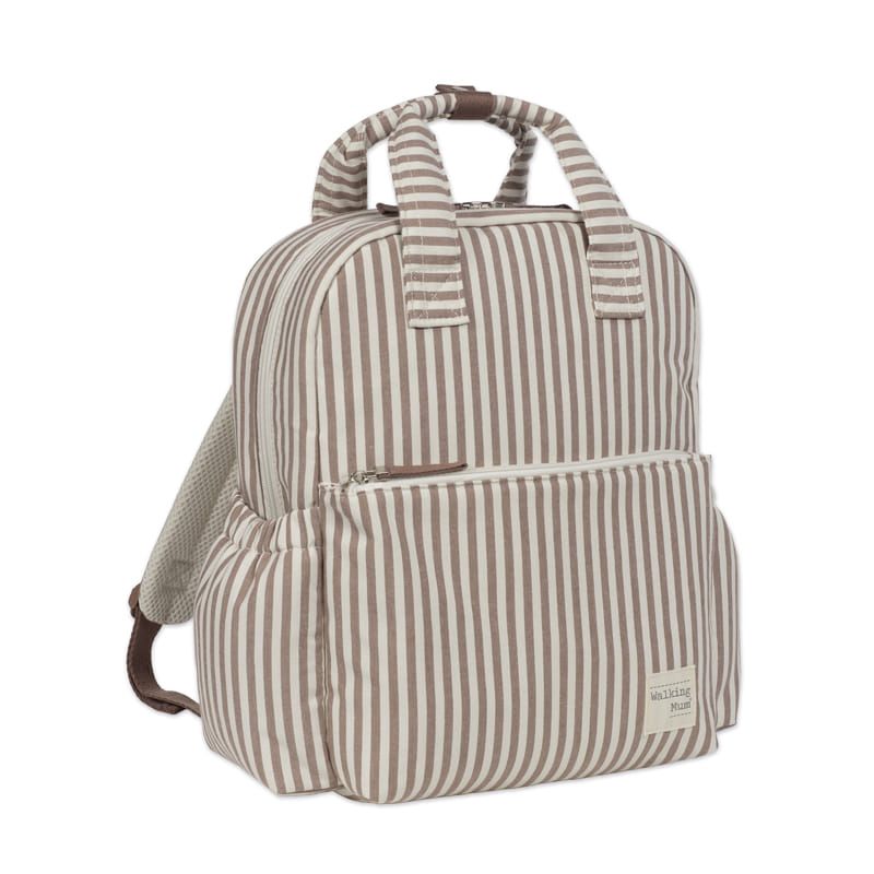 Walking Mum Rucksack Τσάντα Backpack Με Αλλαξιέρα Praline Strips Moka