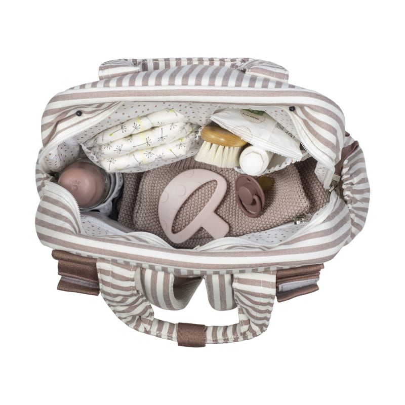 Walking Mum Rucksack Τσάντα Backpack Με Αλλαξιέρα Praline Strips Moka