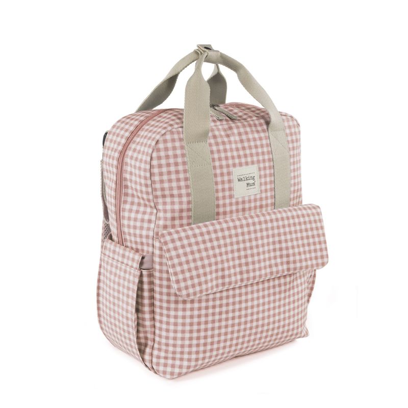Walking Mum Rucksack Τσάντα Backpack Με Αλλαξιέρα I Love Vichy Pink