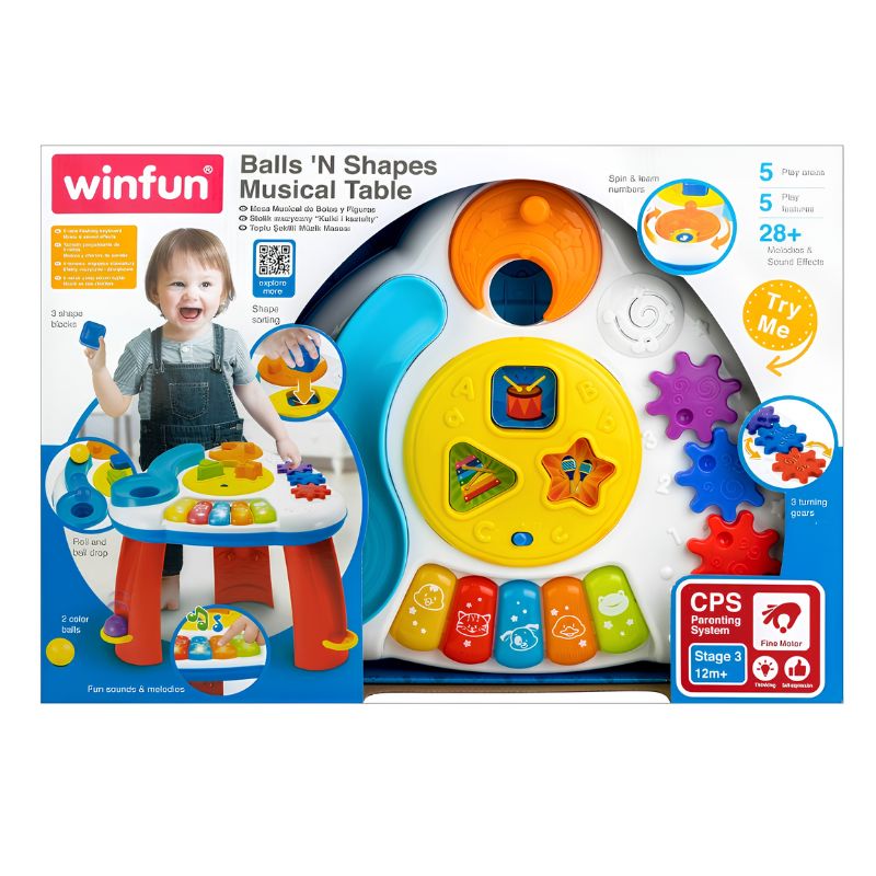 Winfun Ball ‘N Shapes Μουσικό Τραπεζάκι Με Μπαλίτσες Για 12+ Μηνών Musical Table