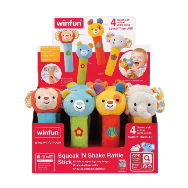 Winfun Squeak 'N Shake Μαλακή Κουδουνίστρα Με Ήχο 1 τμχ (4 Διαφορετικά Σχέδια)