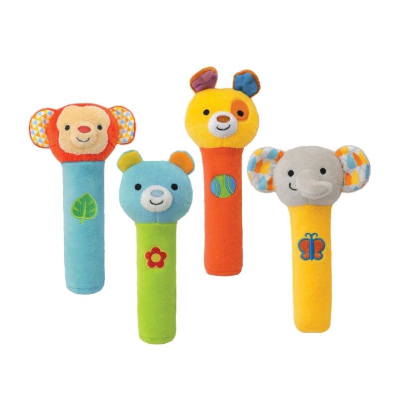 Winfun Squeak 'N Shake Μαλακή Κουδουνίστρα Με Ήχο 1 τμχ (4 Διαφορετικά Σχέδια)