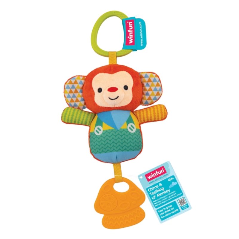 Winfun Chime & Teething Κρεμαστή Κουδουνίστρα Με Μασητικό Για 0+ Μηνών Lil' Monkey
