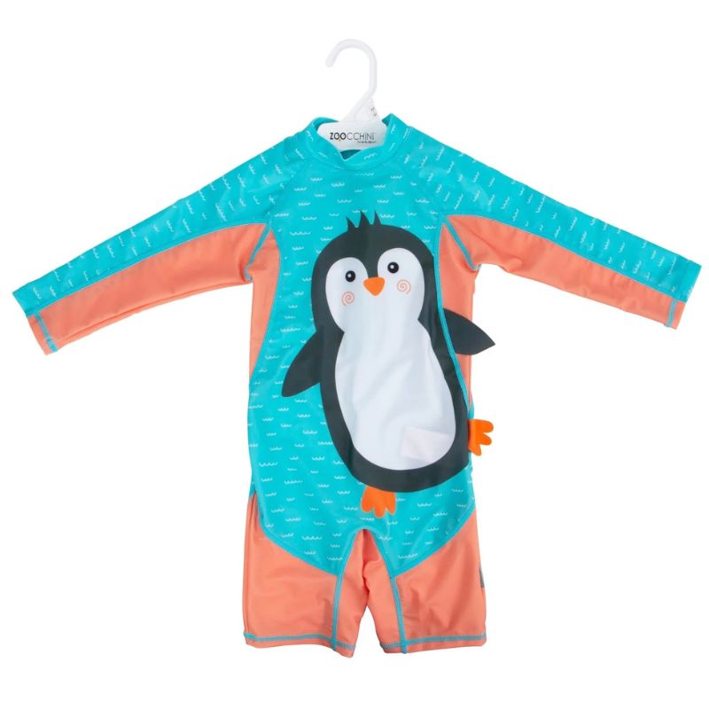 Zoocchini Αντιηλιακό Ολόσωμο Μαγιό Τύπου Surf με UPF 50+ Penguin